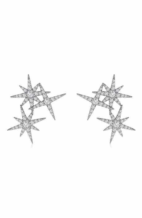 Lafonn Simulated Diamond Star Cluster Drop Earrings