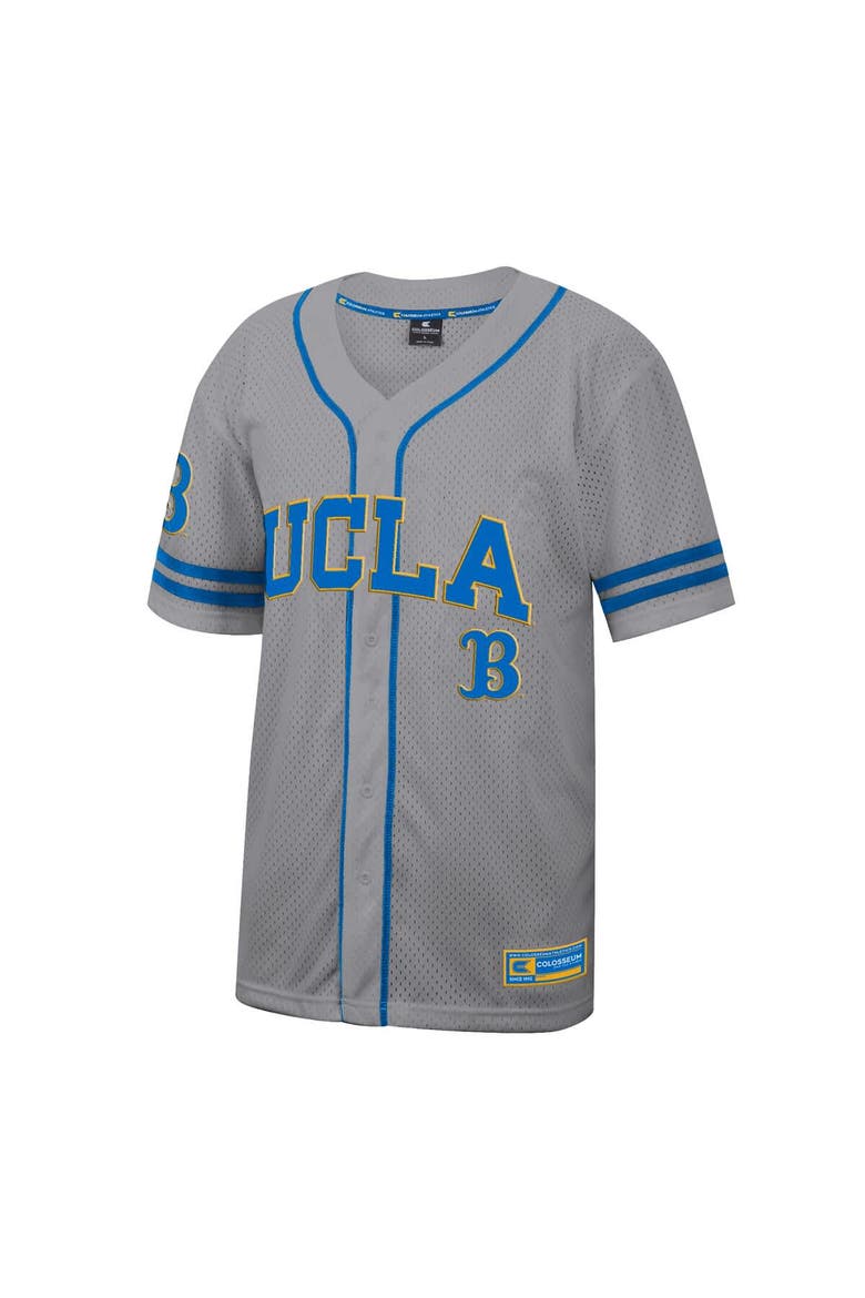 Men's Colosseum Gray UCLA Bruins Free Spirited Baseball Jersey, Alternate, color, Gray