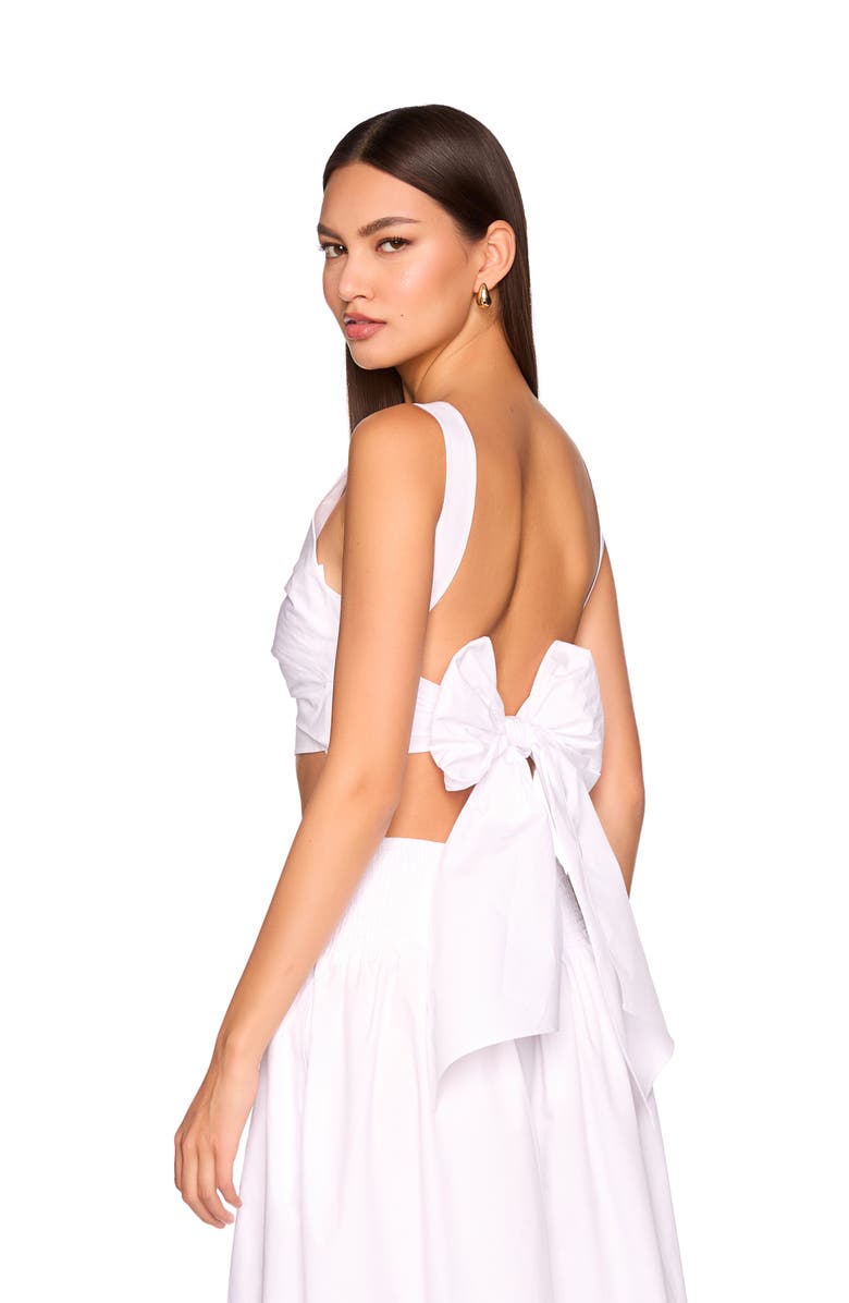 Susana Monaco Twist Front Back Tie Cotton Poplin Top, Alternate, color, 