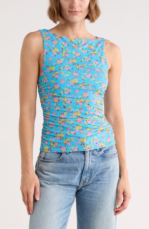 Zola Boat Neck Sleeveless Mesh Top