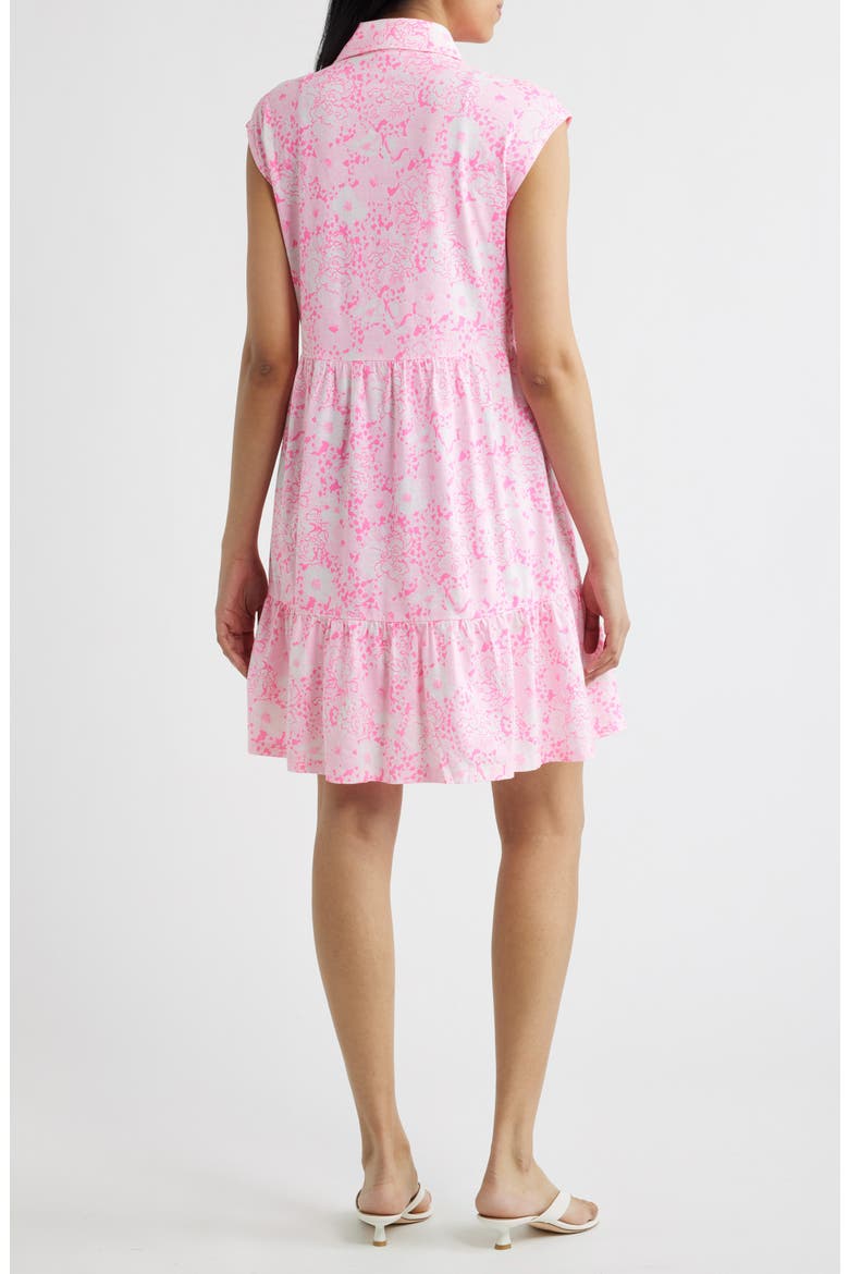 Arley Floral Print Sleeveless Shirtdress, Alternate, color, CONCH SHELL PINK BURST OF JOY