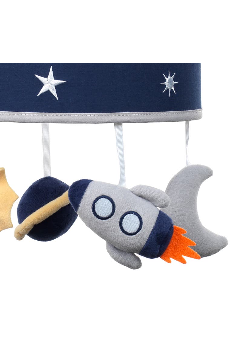 Lambs & Ivy Milky Way Celestial Space with Rocket and Planets Musical Baby Crib Mobile, Alternate, color, Blue