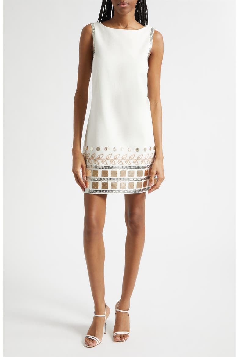 Tabitha Embellished Sheath Dress, Main, color, IVORY