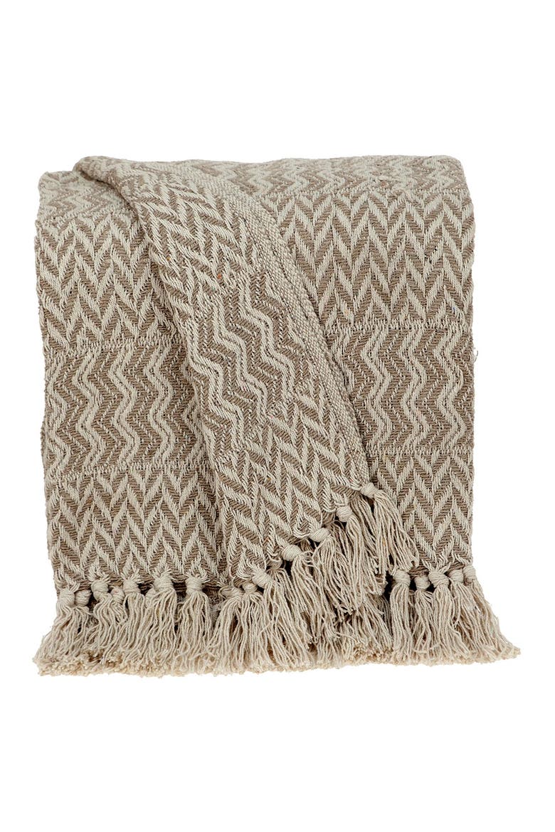 Alma Transitional Brown 52" x 67" Woven Handloom Throw, Alternate, color, BROWN