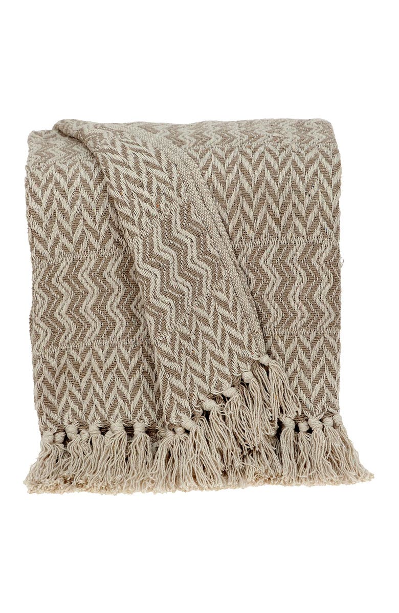 PARKLAND COLLECTION Alma Transitional Brown 52" x 67" Woven Handloom Throw, Alternate, color, Brown