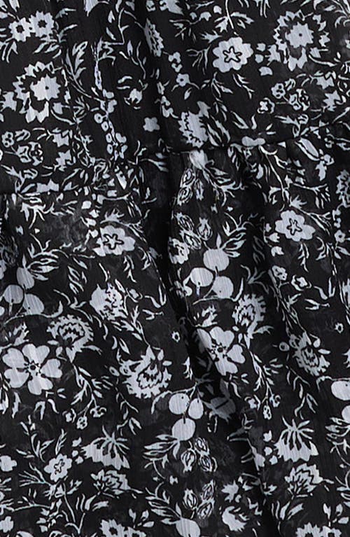 Love, Fire Kids' Smocked Bodice Chiffon Romper In Black