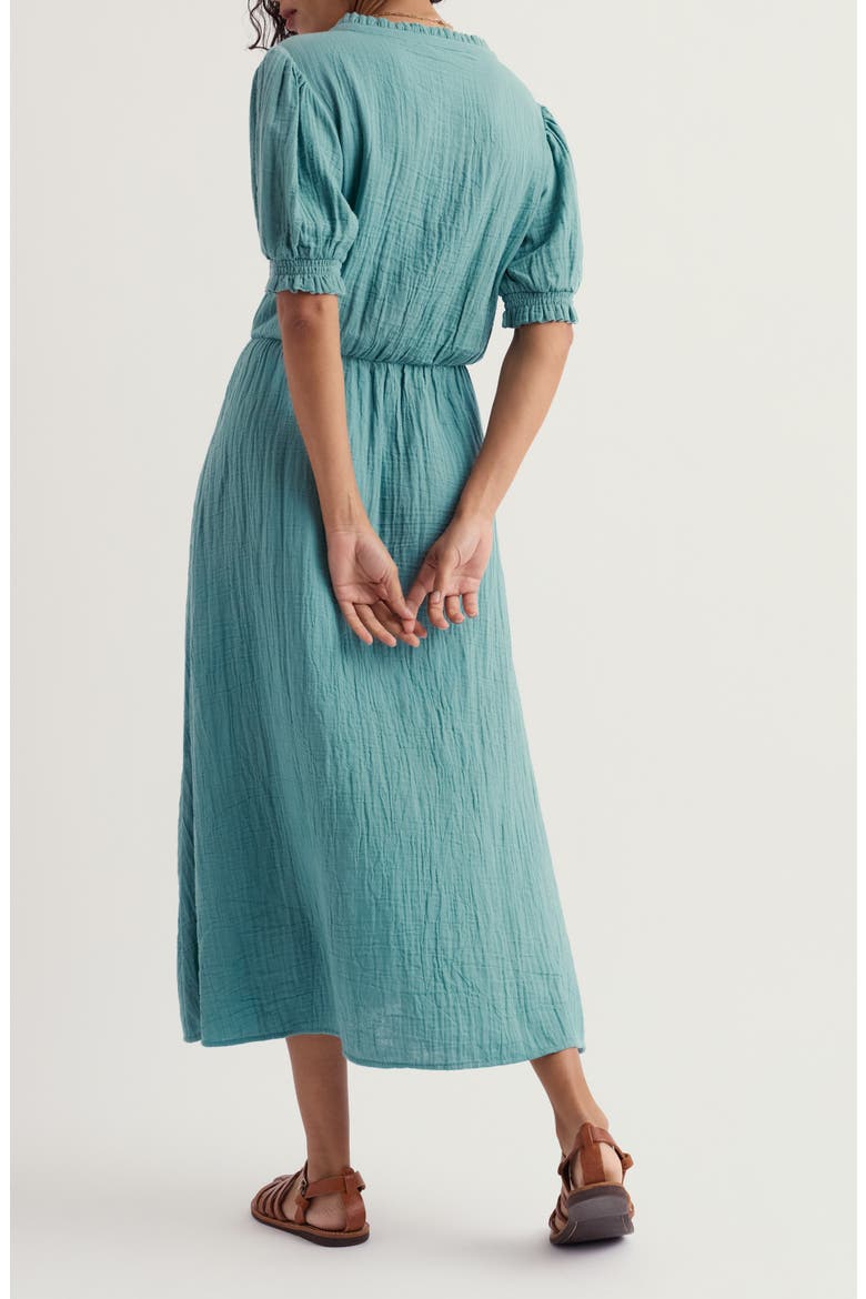 Shore Path Organic Cotton Gauze Midi Dress, Alternate, color, SARDINE