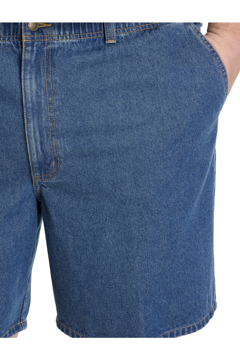 Big & Tall Elastic Waist Jean Shorts, Alternate, color, STONEWASH