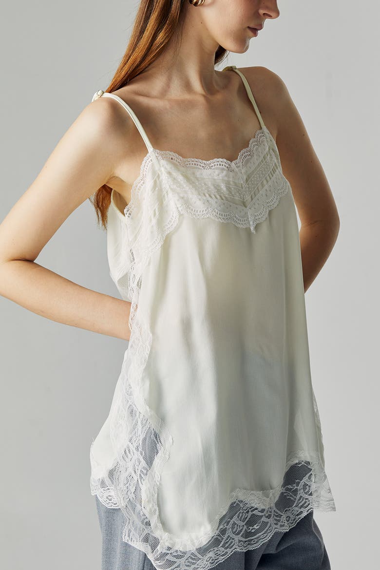 Thea Lace Camisole Top, Alternate, color, Broken White