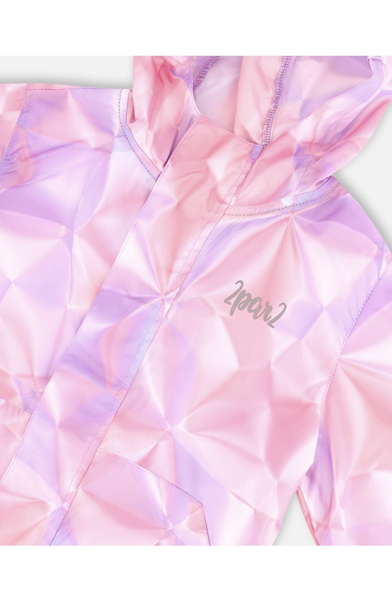 Deux par Deux Girl's Packable Windbreaker Printed Foil Pastel, Alternate, color,