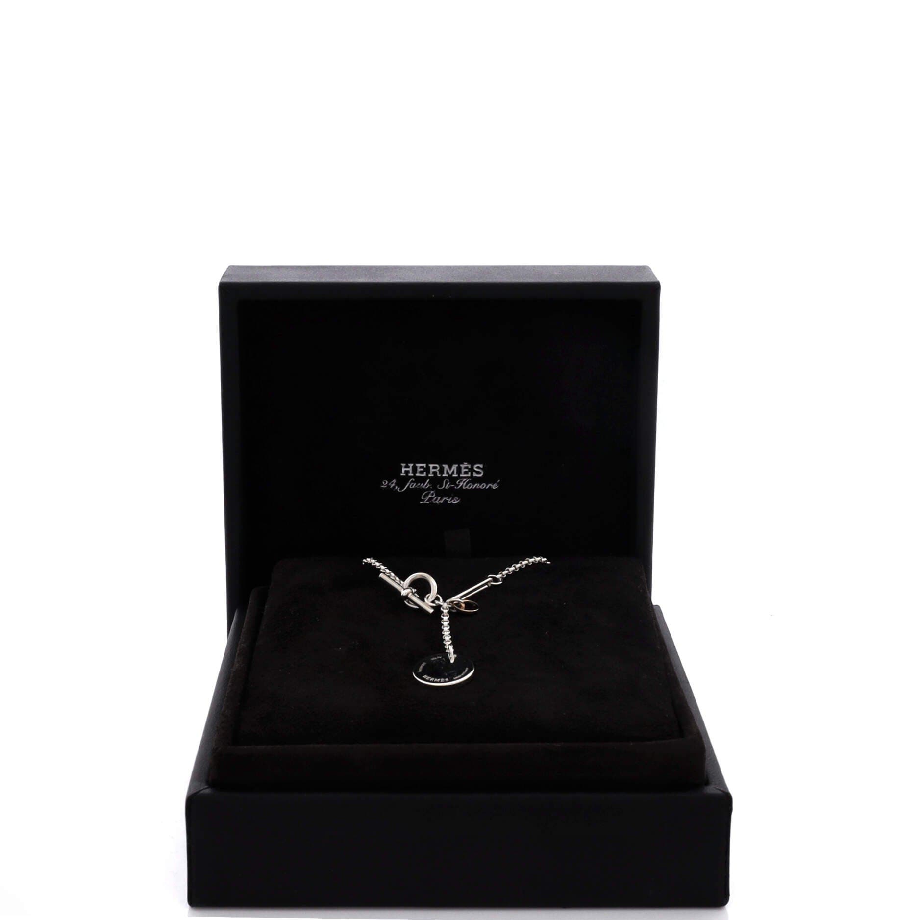 Ex-Libris Long Necklace Sterling Silver with 18K Rose Gold Small, Alternate, color, Metallic Silver