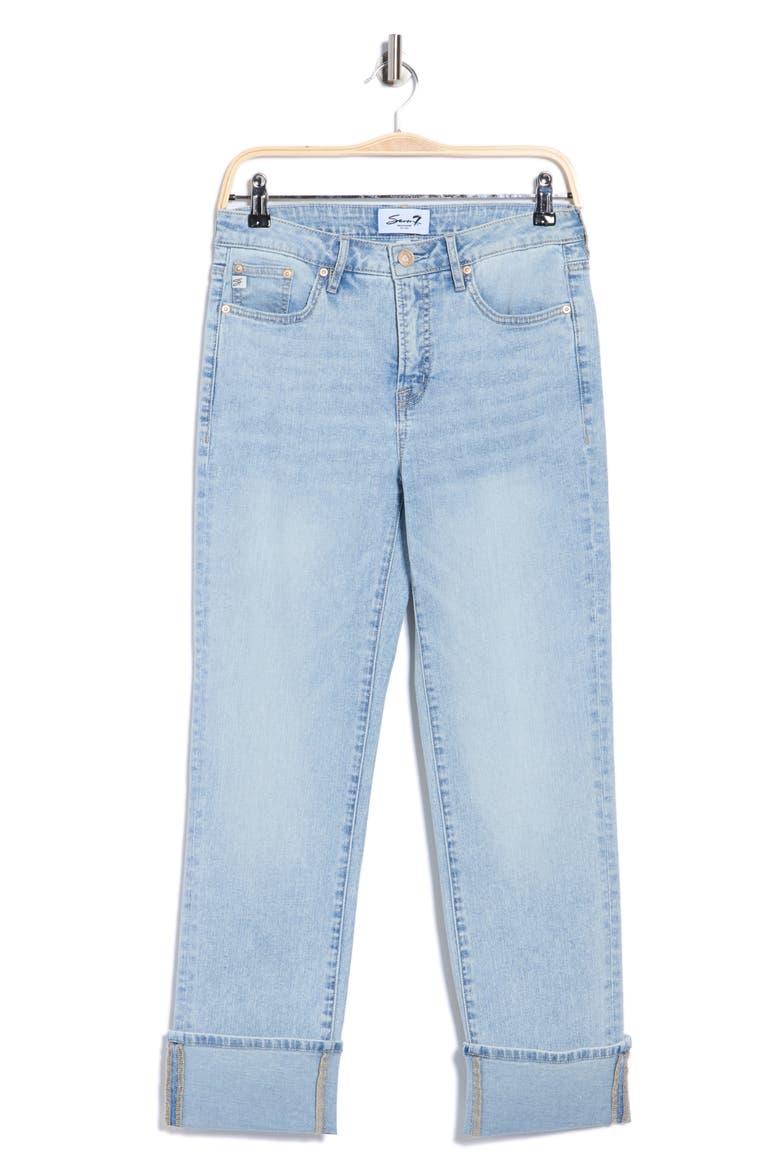 High Waist Cuffed Hem Jeans, Alternate, color, FREE SPIRIT