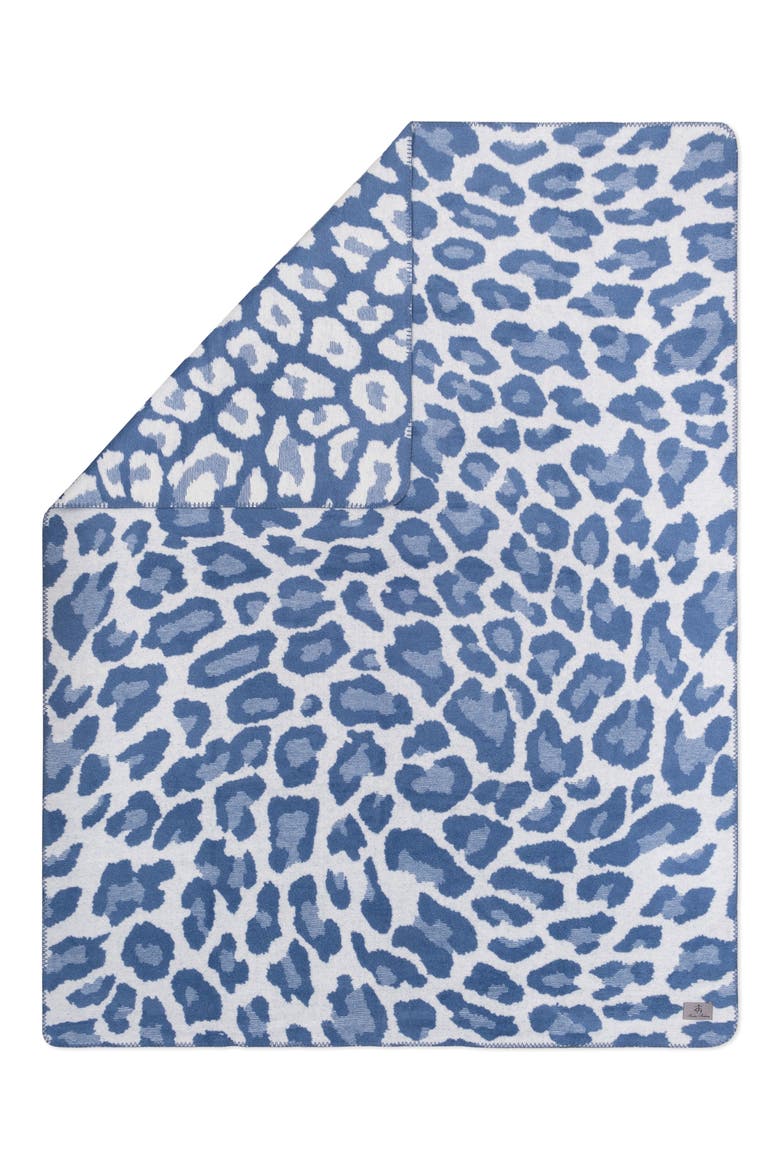 Leopard Throw Blanket, Alternate, color, BLUE