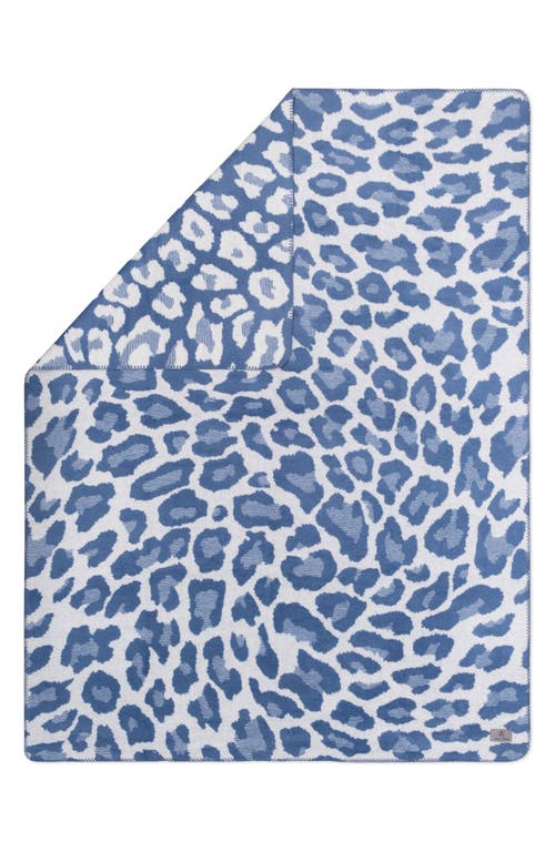 Brooks Brothers Leopard Print Throw Blanket In Blue