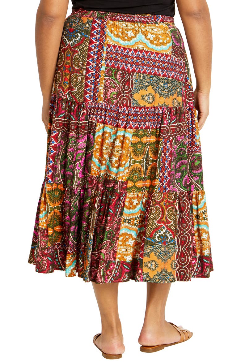 Erica Print Midi Skirt, Alternate, color, KALEIDOSCOPE