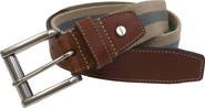 BOCONI Elastic Braid Leather Tab Belt