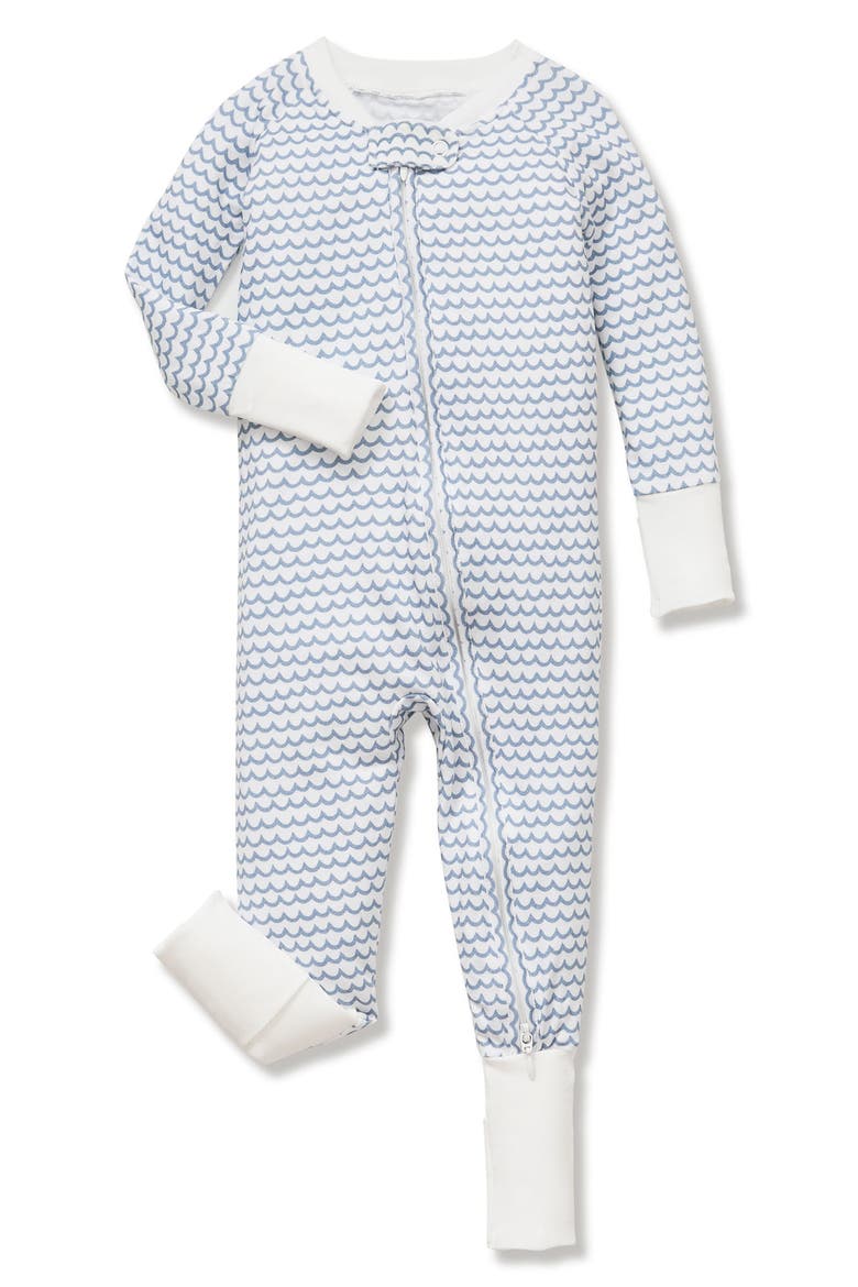 La Mer Pima Peekaboo Romper, Main, color, BLUE