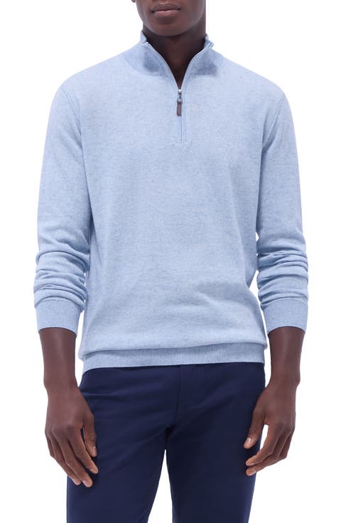 Quarter Zip Cotton & Cashmere Pullover