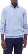 Bugatchi Quarter Zip Cotton & Cashmere Pullover