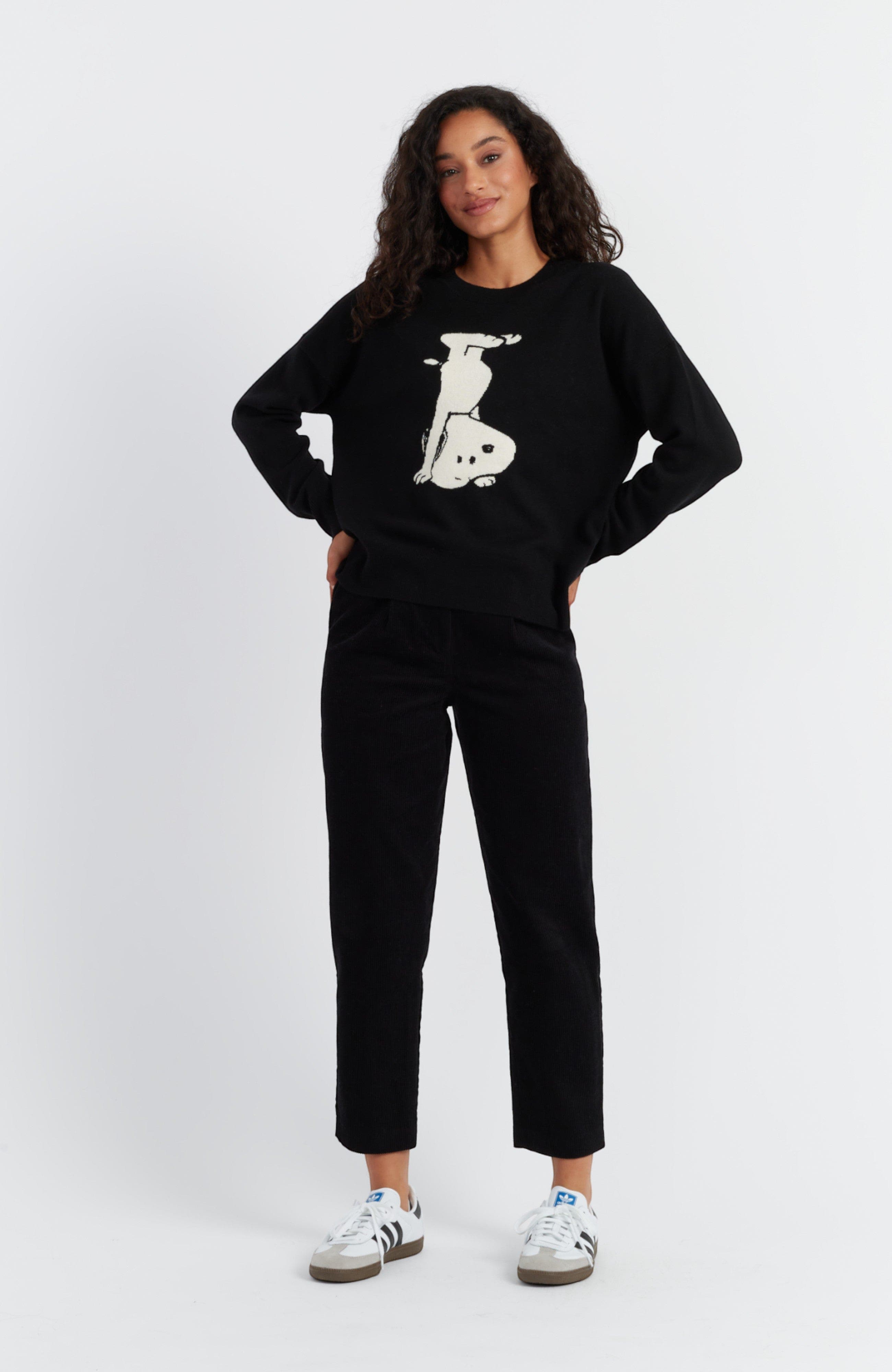 Chinti & Parker Handstand Snoopy Wool & Cashmere Sweater (Women
