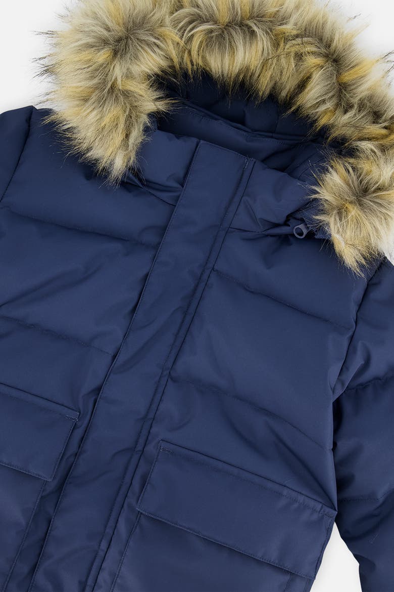 Faux-Fur Hood Insulated Fleece-Lined Winter Jacket, Alternate, color, Dark Blue