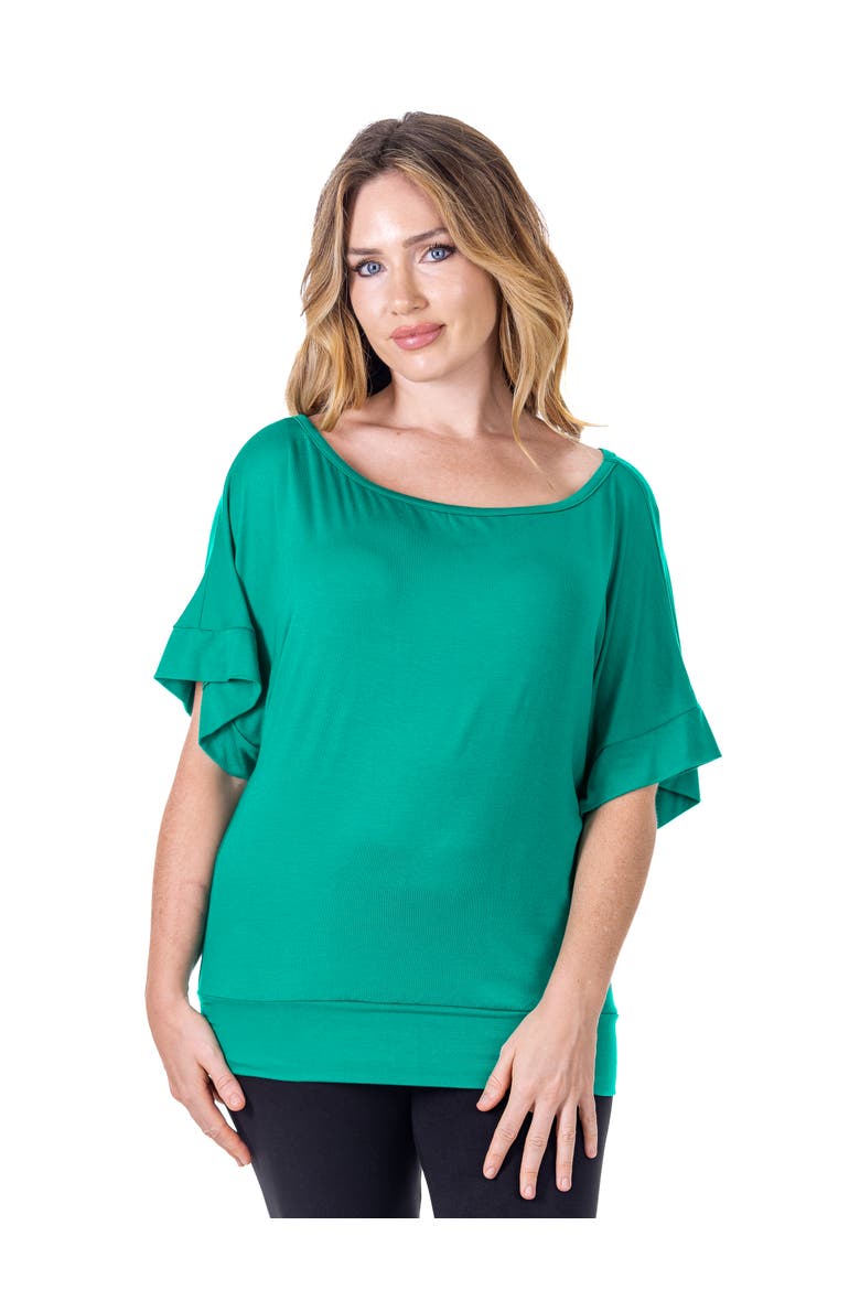 Loose Fit Dolman Top with Wide Sleeves, Main, color, Green
