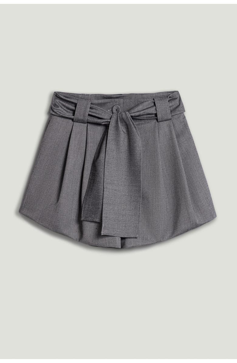 Nocturne Belted High-Waist Mini Shorts, Alternate, color, Dark Grey