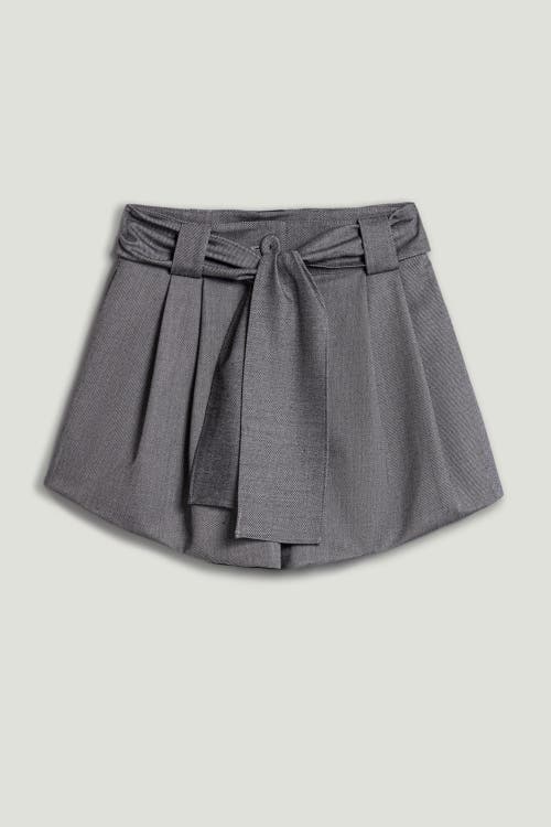Nocturne Belted High-waist Mini Shorts In Gray