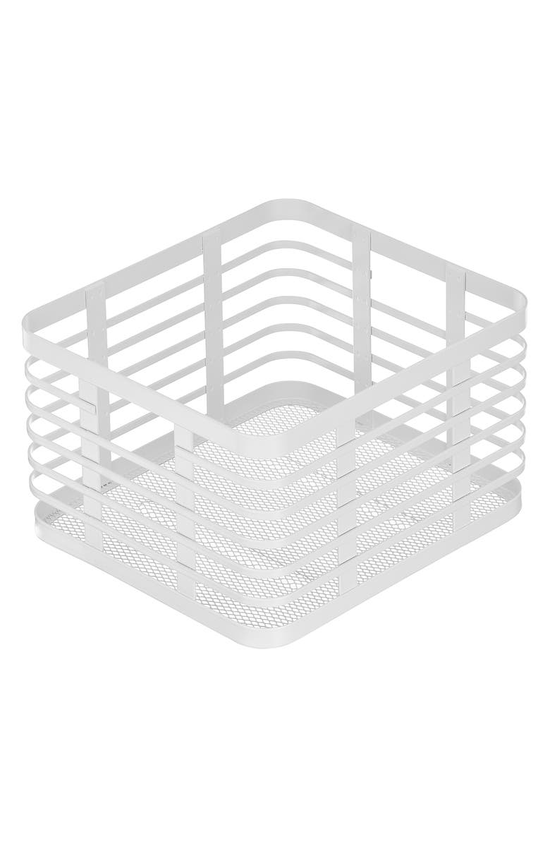 mDesign Metal Pantry Basket with Handles - Set of 4 - Matte White, Alternate, color, White