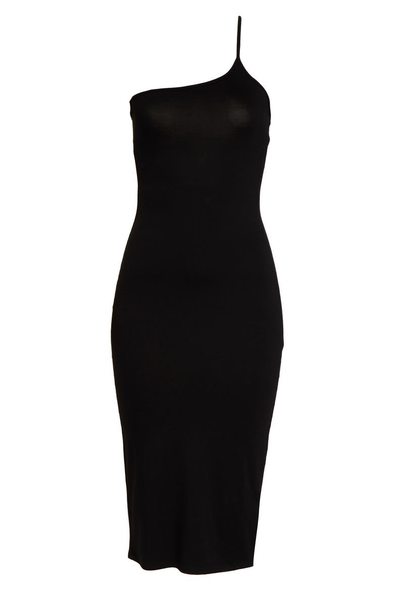 Nova One-Shoulder Body-Con Dress, Alternate, color, BLACK