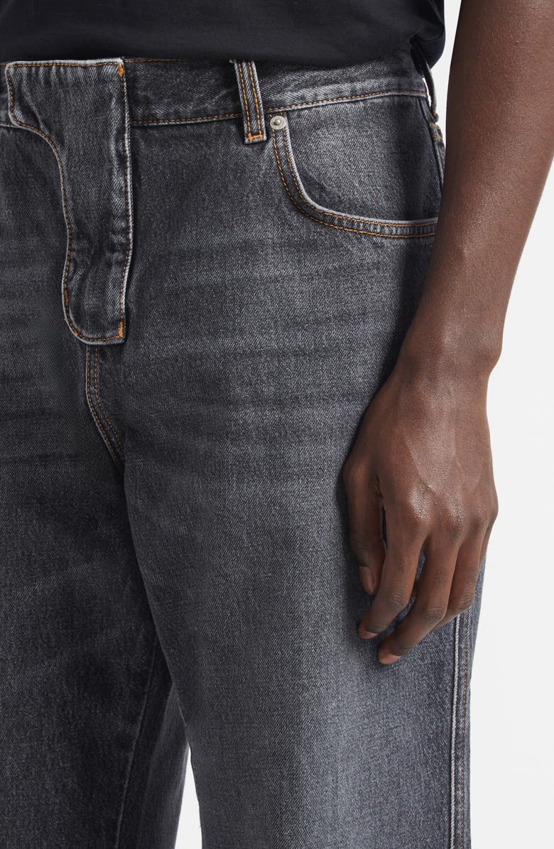 Balmain Low Waist Straight Leg Jeans, Alternate, color, Grey