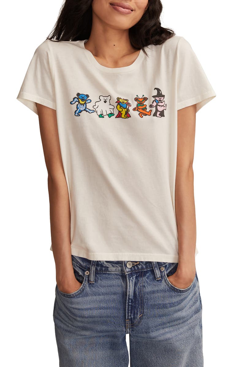 Lucky Brand Grateful Dead Costume Bears Cotton Graphic T-Shirt, Main, color, Gardenia