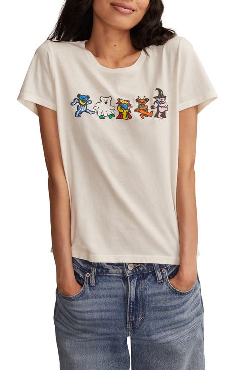 Grateful Dead Costume Bears Cotton Graphic T-Shirt