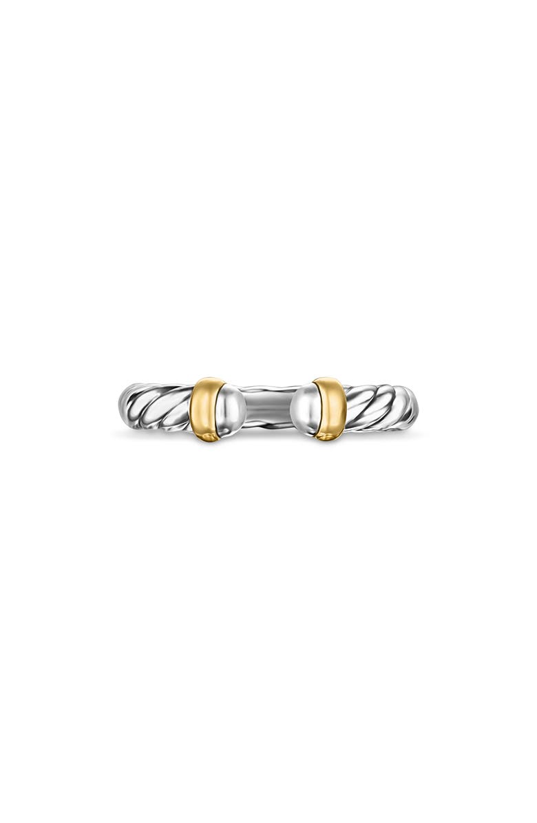 David Yurman Petite Cable Ring in Sterling Silver with 14K Yellow Gold, Main, color, Sterling Silver/ Gold