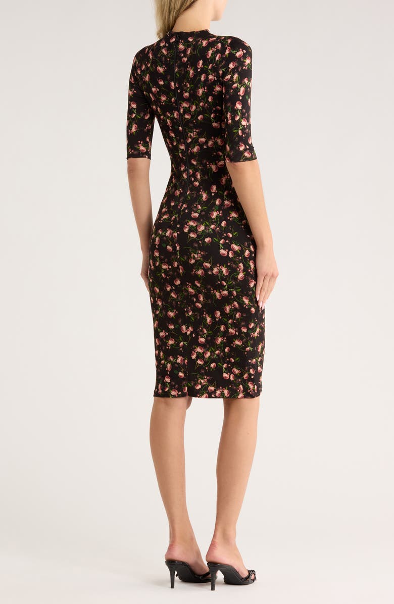Alice + Olivia Delora Floral Body-Con Dress, Alternate, color, Fleur Frills