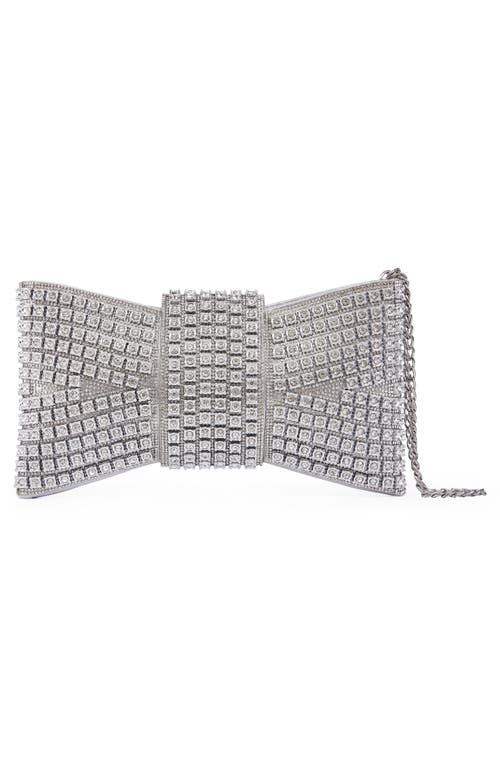Lady Couture Dazzling Bow Evening Bag In Silver