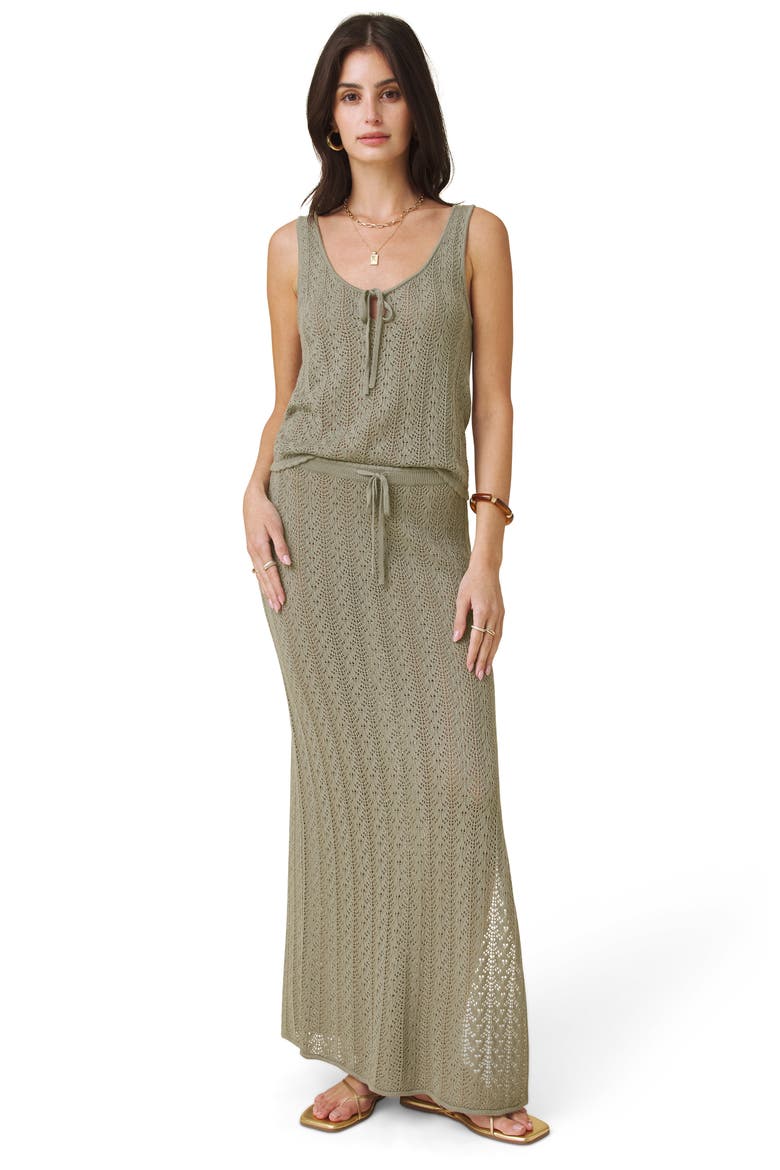 Eleni Pointelle Sweater Tank, Alternate, color, EUCALYPTUS GREEN