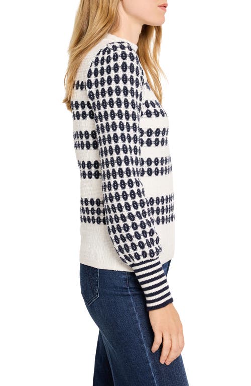 Shop Nic + Zoe Nic+zoe Cotton Blend Waffle Sweater In Indigo Multi