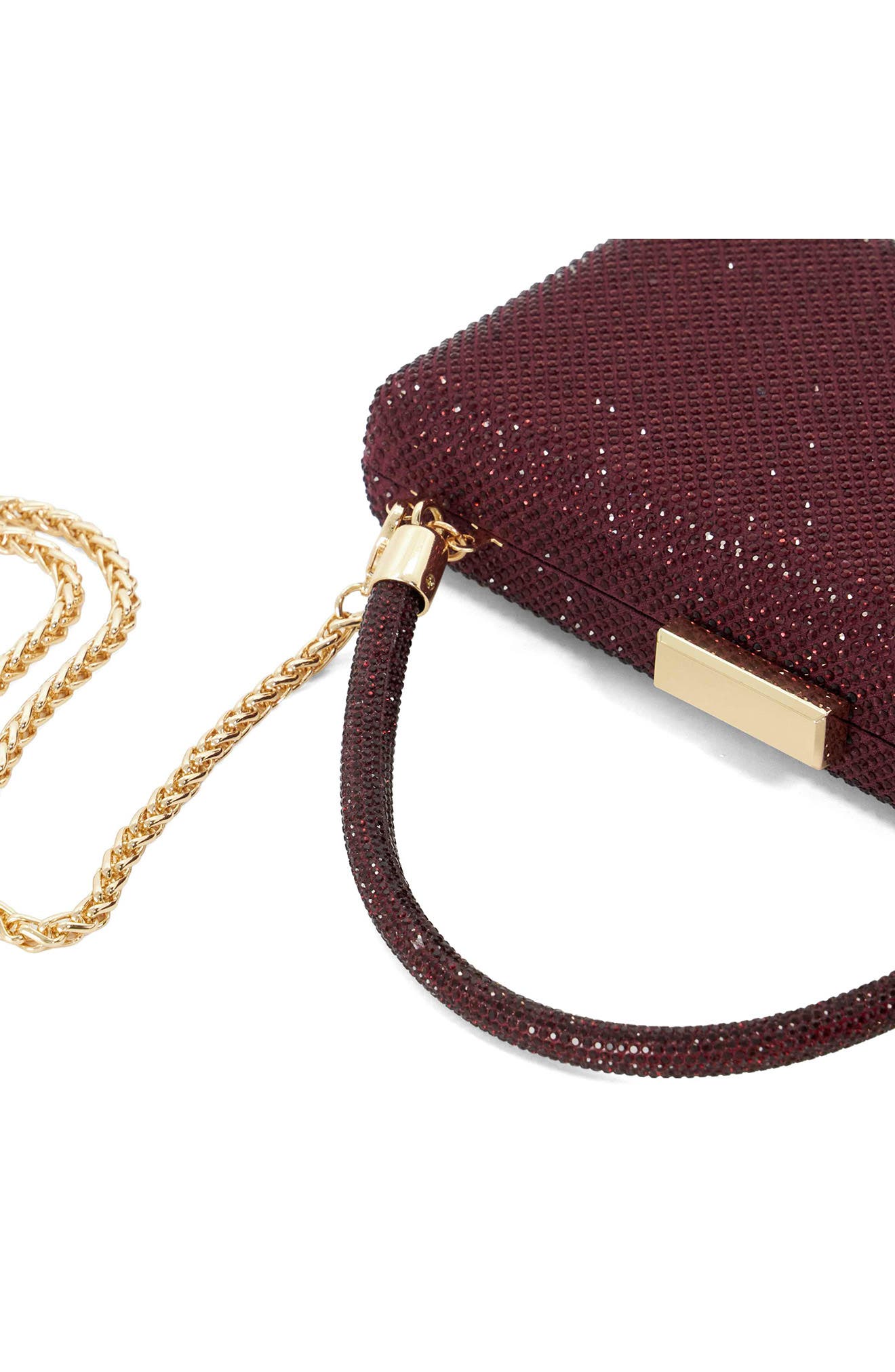 Beaut Crystal Box Clutch, Alternate, color, BERRY