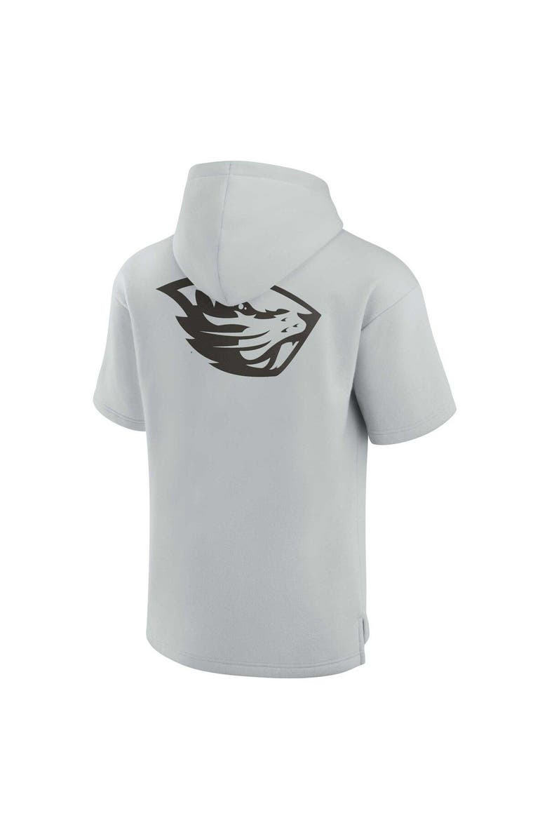 Fanatics Signature Unisex Fanatics Signature Gray Oregon State Beavers Elements Super Soft Fleece Short Sleeve Pullover Hoodie, Alternate, color, Gray