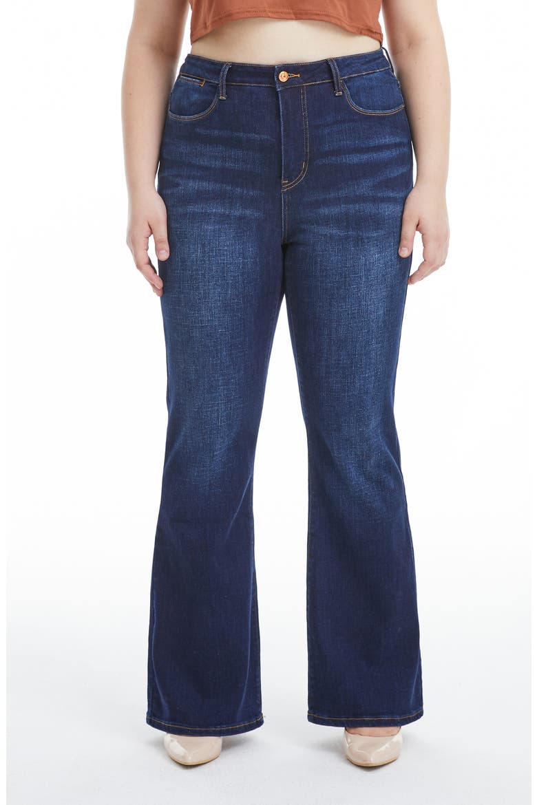 High Waist Flare Jeans, Main, color, DARK WASH