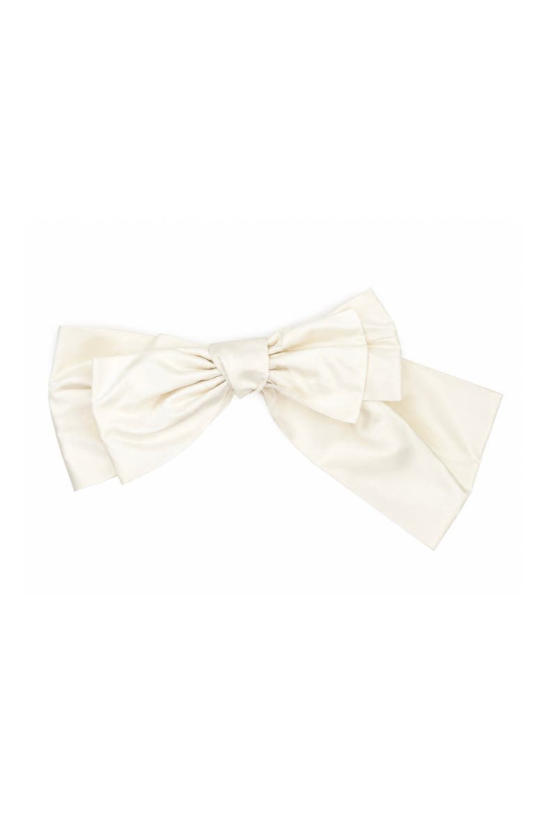 Mayumi Oversized Silk Bow Comb, Main, color, Ivory