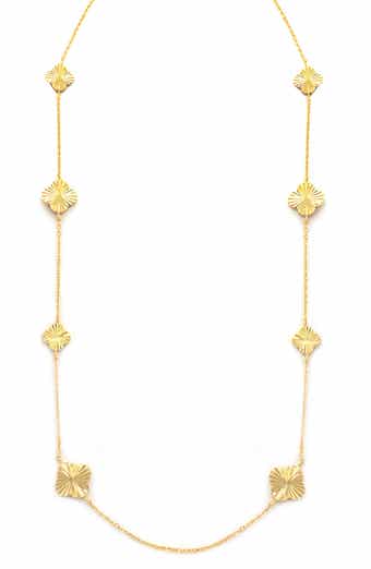 Panacea Clover Station Chain Necklace