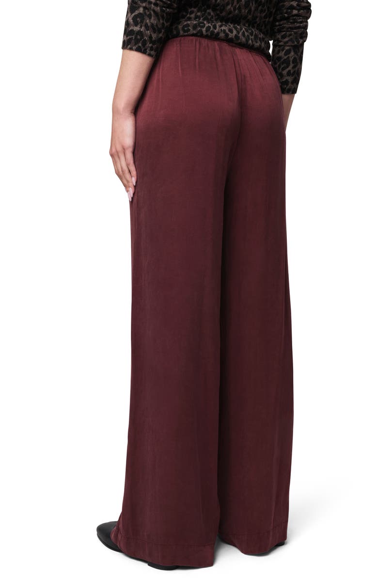 Splendid Serena Satin Pull-On Pants, Alternate, color, Rosewood