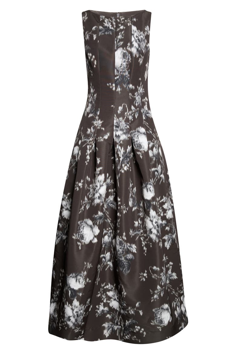 Peony Sleeveless Faille Gown, Main, color, WHITE/ CARBON