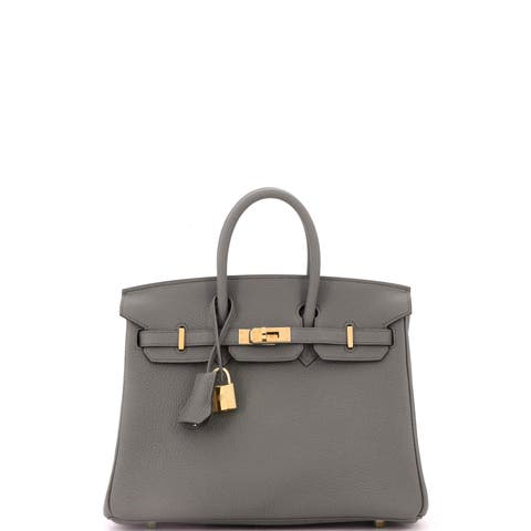 Birkin Handbag Grey Togo with Gold Hardware 25