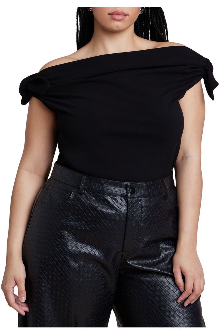 Off Shoulder Top With Ties, Main, color, BLACK ONYX