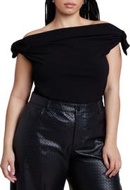 ELOQUII Off Shoulder Top With Ties