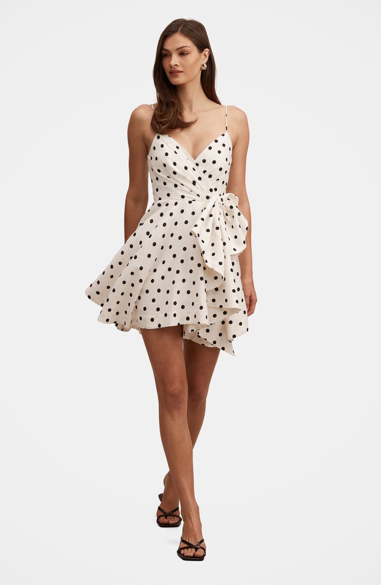 Ever New Addie Polka Dot Bow Minidress, Alternate, color, Hadley Spot