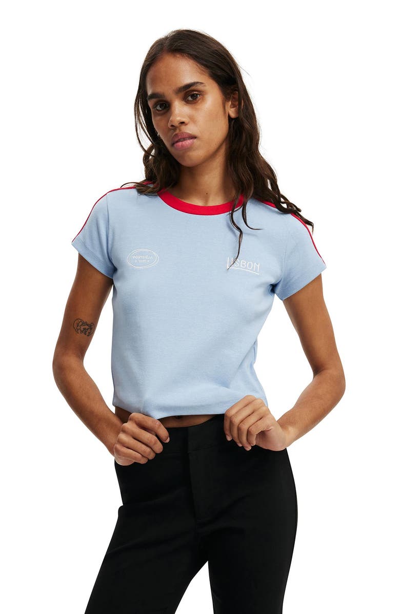 Cotton On Women's Retro Baby Graphic Tee, Main, color, Lisbon  Duck Egge Blue